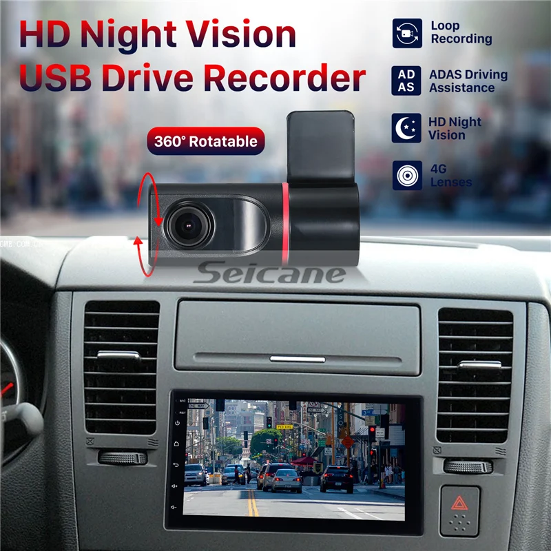 Seicane ADAS вспомогательная 140 градусов HD 720P USB DVR камера Запись голоса ночного видения