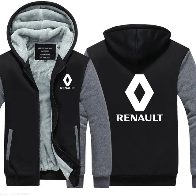 Новинка, Renault, худи, куртка с капюшоном, Зимний пуловер, мужская, унисекс, повседневная, шерстяная подкладка, флис, Мужское пальто Renault, высокое качество, S-5XL