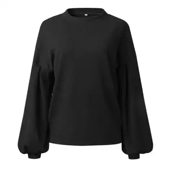 

Women's Loose Blouse Long-Sleeved Round Neck Printing Dyeing Pigmentation Ladies Solid Color Sweater Party Casual Jumper