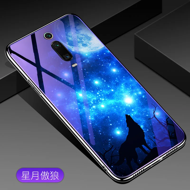 Style 1 Для Xiaomi mi 9T Pro 8 9 SE CC9E CC9 A3 Lite чехол 7H Анти-взрыв синий свет закаленное стекло задняя крышка для красного mi K20 Pro 6A 7A - Цвет: Style 1
