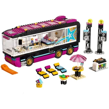 

Diy Building Blocks Friends Series Pop Star Tour Bus EducationAL Model Compatible with 41106 Toys for Children Birthday Gift
