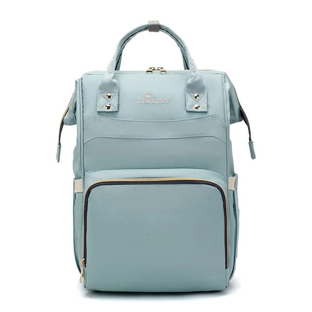 LIGHT BLUE LEQUEEN Мумия подгузник для беременных сумка рюкзак большой емкости влагостойкие, уличные, для путешествия пеленки для ухода детские сумки для ухода за ребенком - Цвет: LIGHT BLUE