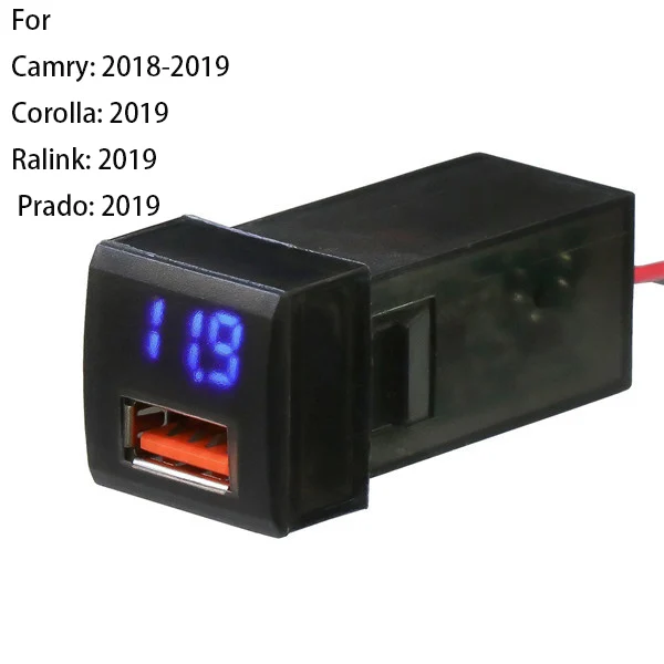 

usb fast charger car 12v quick charge usb+ volmeter for Toyota 23x23mm for Camry / Corolla / Ralink / Prado