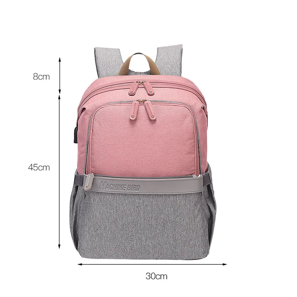 50# Women Backpacks Waterproof Large-capacity Trave Bag Color Matching With USB Women Backpack Mochilas School Bags For Girls