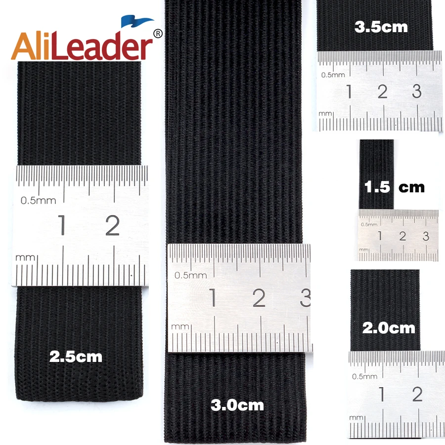 Good Quality 1.5cm/2.0cm/3.5cm/2.5cm/3cm Wig Elastic Band Black Color For Making Wigs and Lace Frontal Closure Wig Accessories