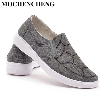 

New Men Casual Shoes for Spring Summer Loafers Breathable Canvas Shoes Flat Adult Male Footwear Solid Soft Light Design Slip-on