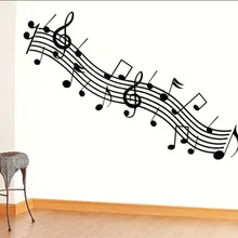Черный и белый с узором Стиль ритм музыки Примечания настенные наклейки модная спальня библиотеки пианино Наклейки для декора комнаты [D