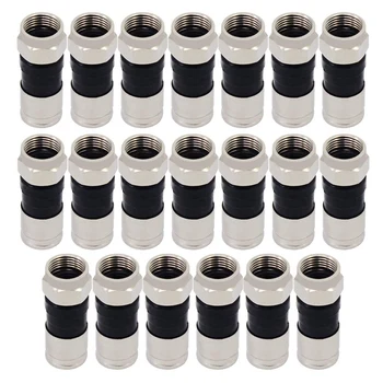 

Rg6 F Type Connector Coax Coaxial Compression Fitting For Rg6 Coax Cable 20 Pack