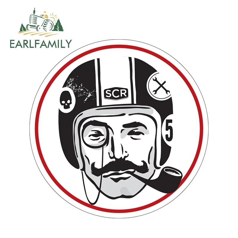 EARLFAMILY 13cm Car Styling The Distinguished Gentleman’s Ride Decal Helmet Sticker Bumper Trunk Waterproof Auto Car Sticker