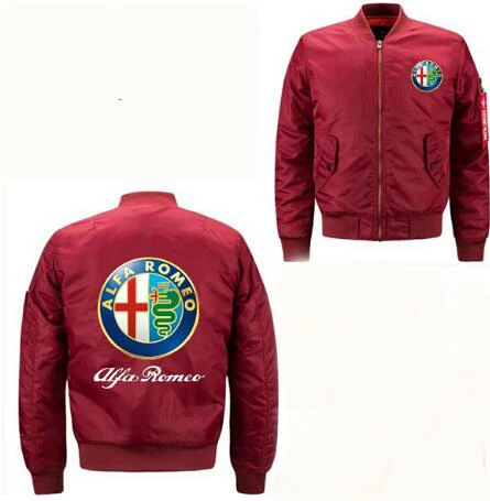 Летающая куртка Alfa Romeo Bomber, зимняя утепленная мужская куртка на молнии, мужская повседневная куртка Аниме K