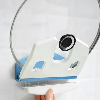 

Creative Drain Pot Self Adhesive Pot Lid Holder Punch-Free Pan Cover Storage Rack Holder Wall Kitchen Cooking Tool Organizer