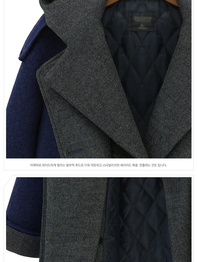 NXH толстый шерстяной Тренч Большие размеры женские пальто осень зима шерсть средней длины пальто модная женская Куртка парка