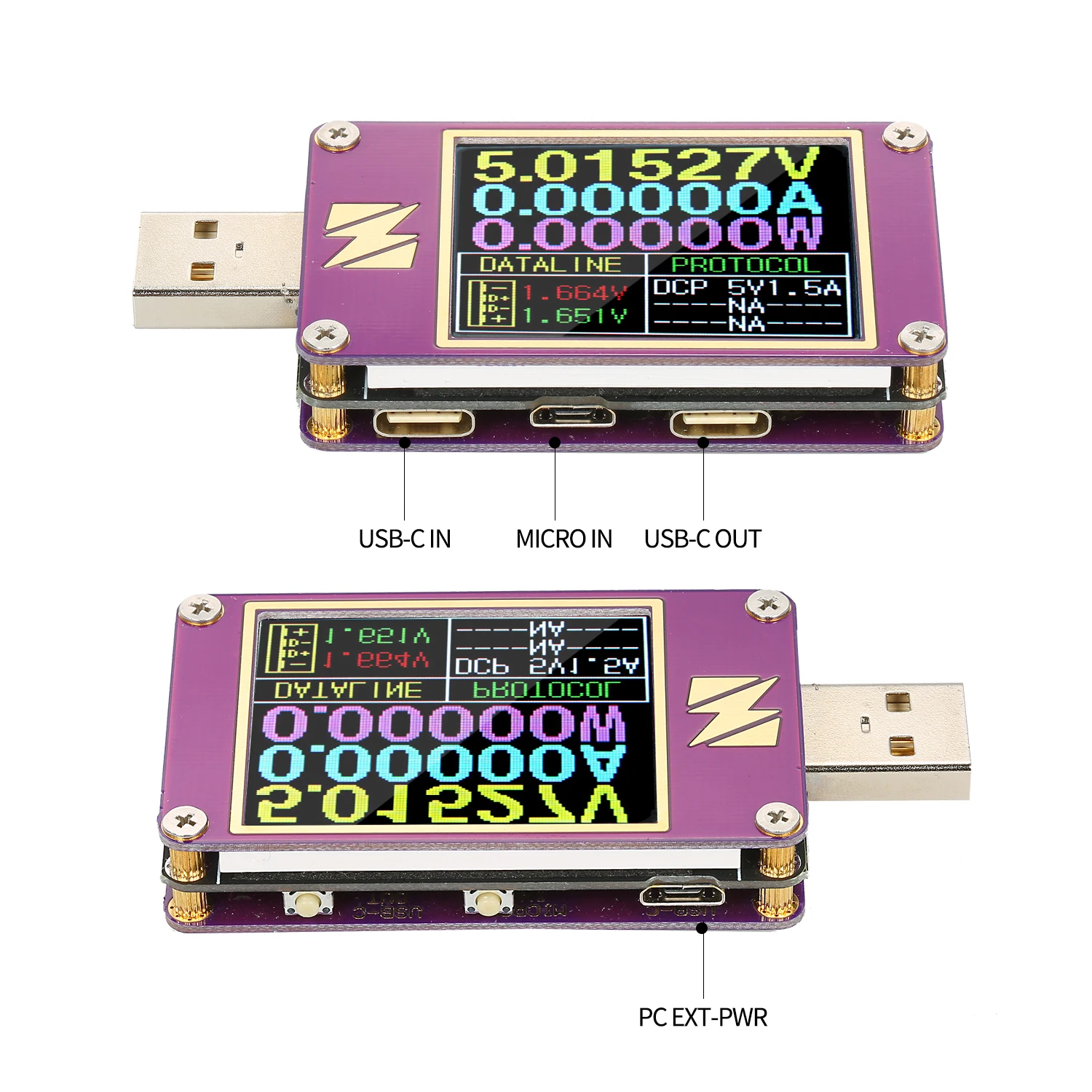 ZY1280P USB тестер напряжения Емкость тестер протокол QC4+ PD3.0/2,0 PPS обнаружения YZX студия поддерживает QC к PD MicroUSB питания