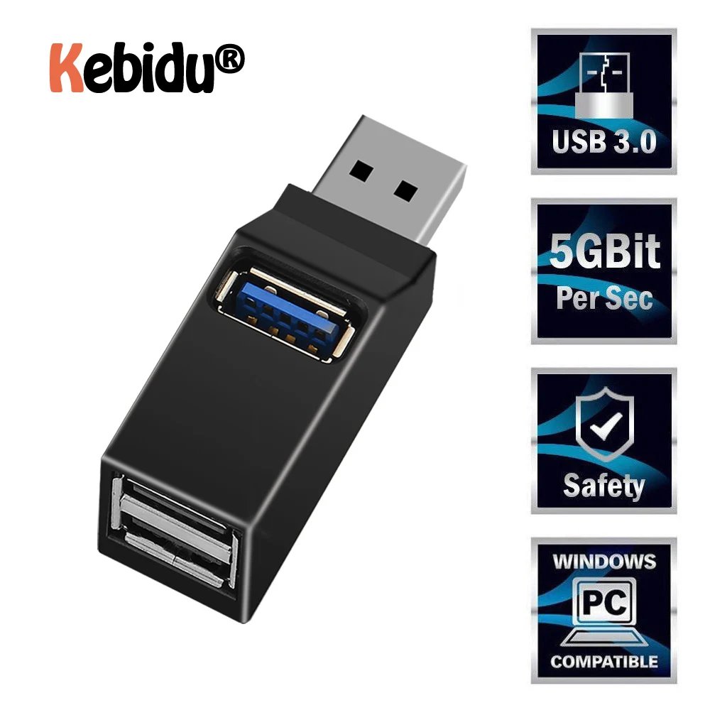 Мини 3 порта USB 3,0 концентратор высокоскоростной передачи данных сплиттер коробка адаптер для MacBook Pro ПК ноутбук многопортовый Универсальный usb-хаб