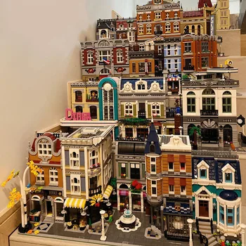 

New City street view architectural villa series Meeting Plaza Coffee shop series bricks Moc Building blocks DIY Toys For kids