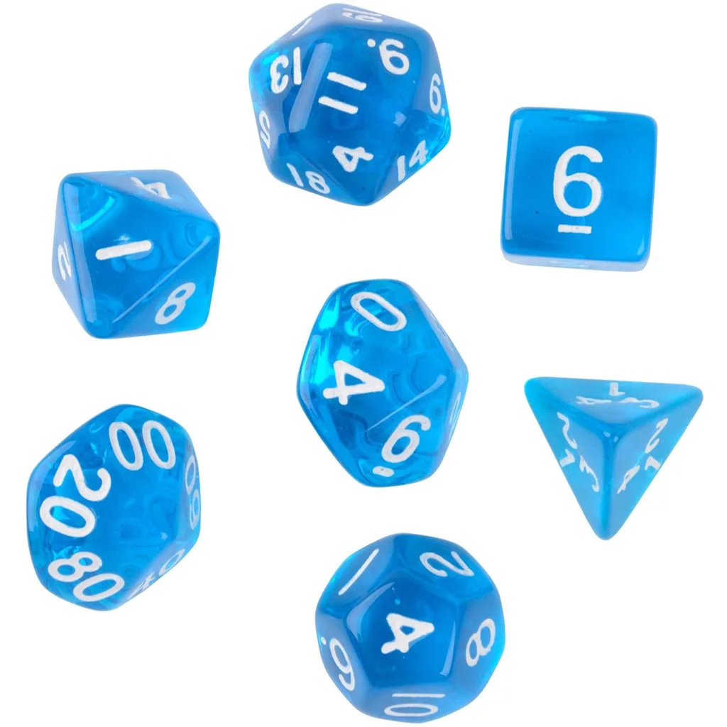 7 шт. синий D4 D6 D8 D10 D12 D20 Набор кубиков для игры в Подземелья и Драконы