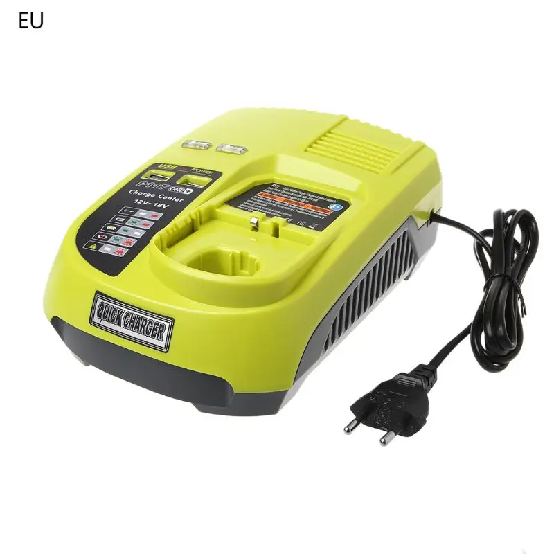 EU 3A 12V 18V для Ryobi P117 Ni-Cd Перезаряжаемые Батарея Зарядное устройство металл-гидридных или никель Li-Ion Мощность инструмент P108(штепсельная Вилка европейского стандарта - Цвет: EU