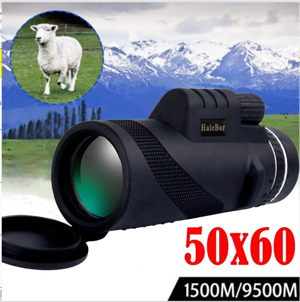 Телескоп высокой четкости 50X60 Монокуляр Hd 9500 м высокой мощности для охоты на открытом воздухе оптический Монокуляр ночного видения с фиксированным зумом