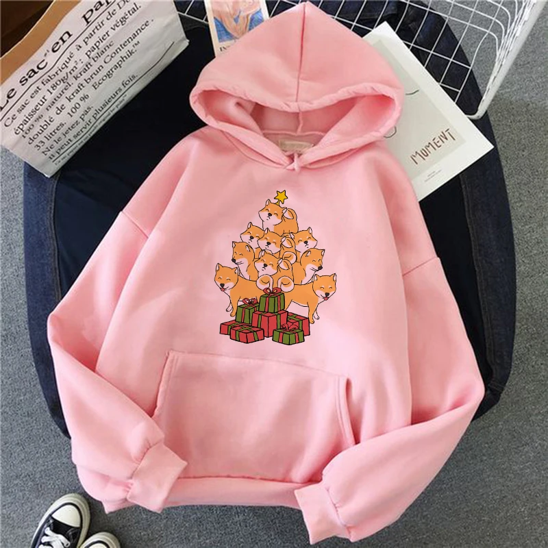 Шиба ину Толстовка Harajuku забавные толстовки для женщин Ullzang милый корейский стиль осень зима Kawaii Толстовка 90s Толстовка для девочек - Цвет: 806