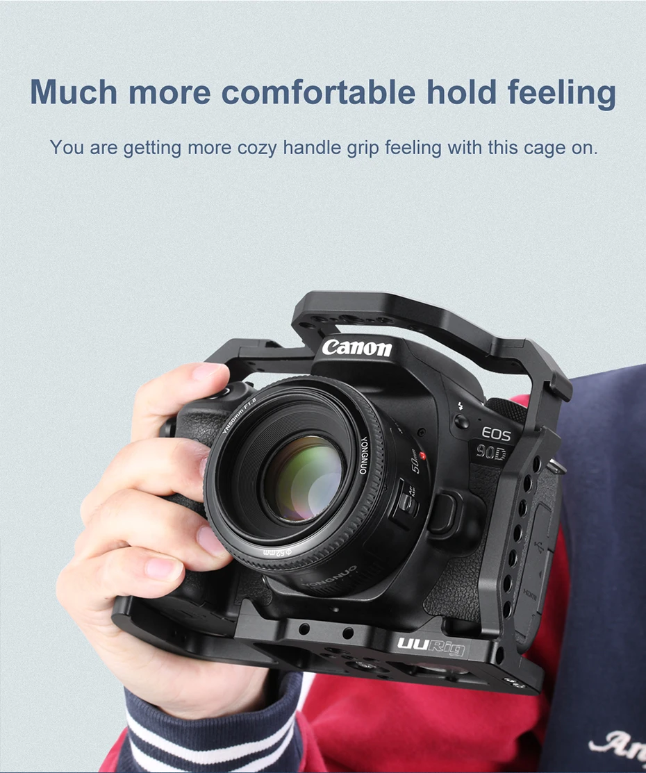 Клетка для камеры DSLR для Canon EOS 70D 80D 90D металлический корпус чехол Холодный башмак 1/4 ''Arri отверстие для микрофона светодиодный заполняющий светильник монитор