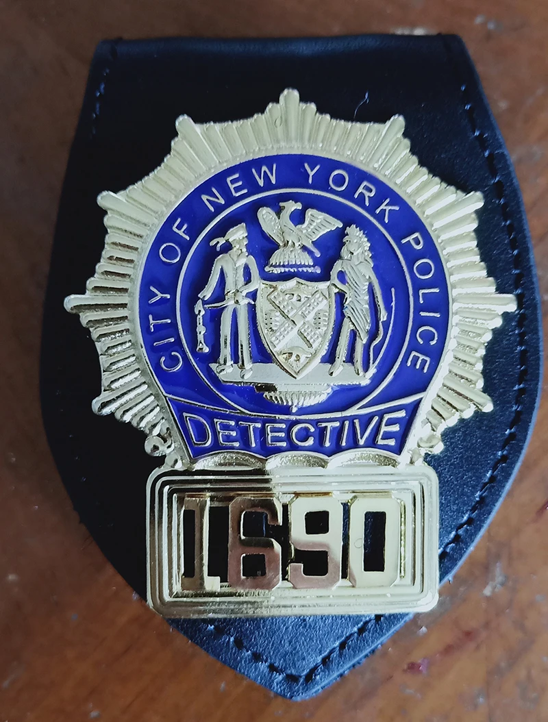 Классический синий Окс, детектива, ltant-ReplicaTV/фильм Prop pin Back с зажимом для ремня кожаный держатель и ожерелье