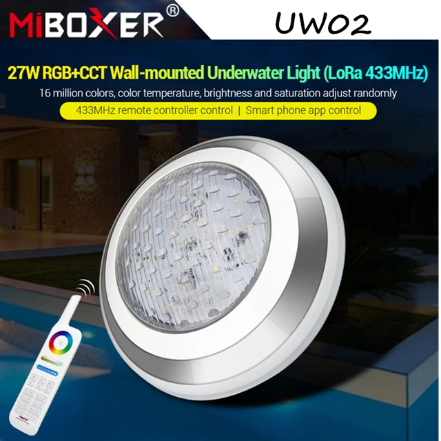 Miboxer UW02 27ワットrgb cct壁掛け水中ライト (lora 433) スマートランプリモコン無線lan app制御IP68プール ライト AliExpress
