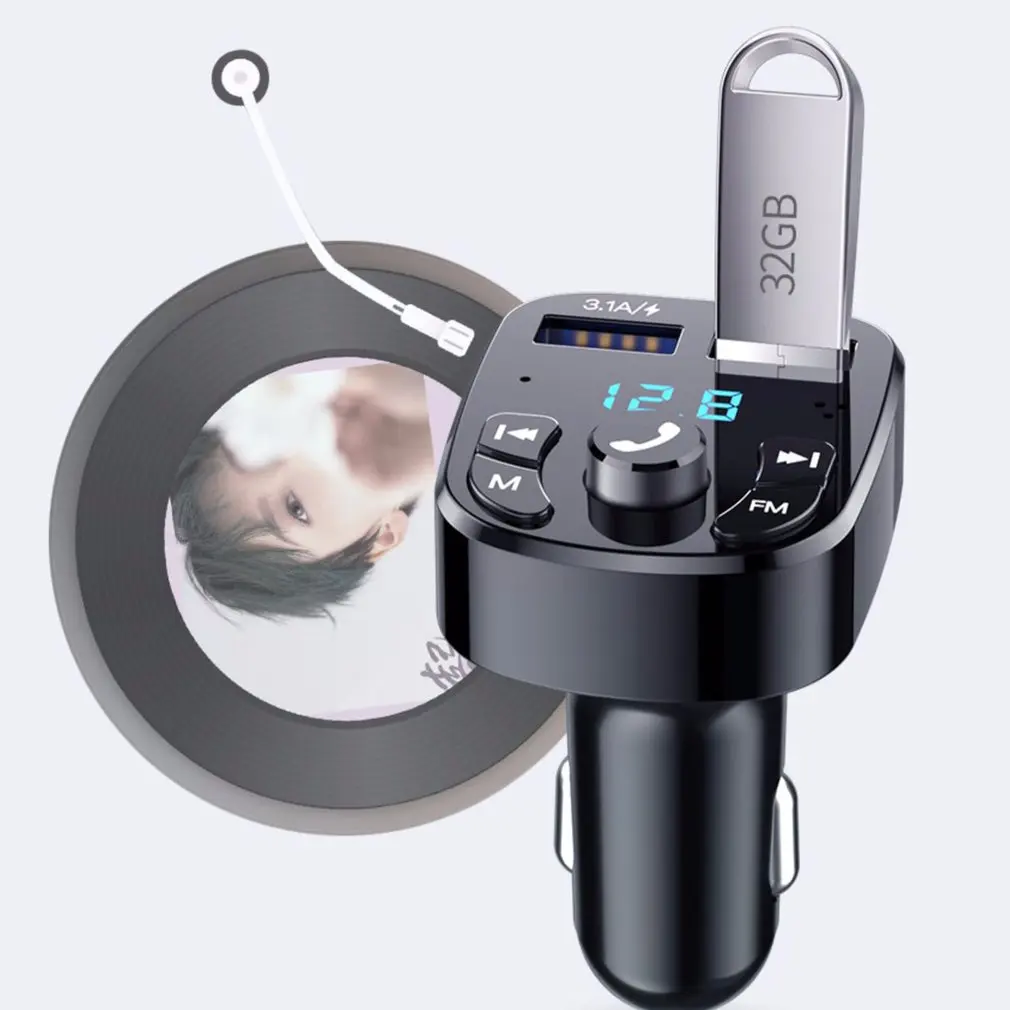 Car Wireless MP3 Player Without Battery Wireless Dual USB 3.1A Fast