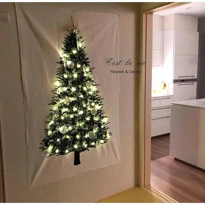 Рождество 1 шт. 3 типа дерево настенный гобелен, настенные картины скатерть фон вечерние украшения счастливый год подарок украшения для дома