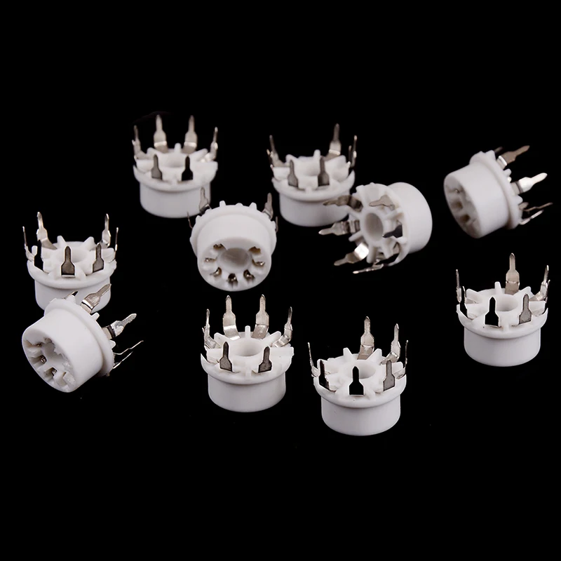 10pcs 7pin Plastic Vacuum PCB Mount Tube Socket Valve Base for B&W Picture Tubes Vintage Audio AMP DIY