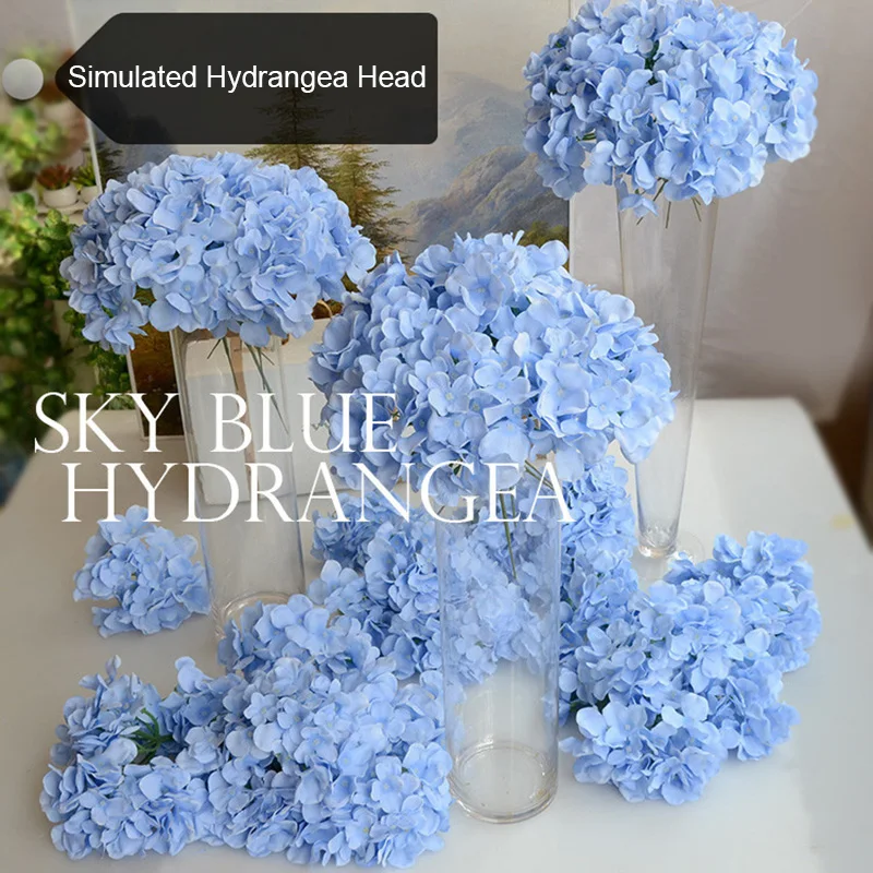 

High Artificial Hydrangea Bouquet Flower Silk Flowers with Free Stem for Home Wedding Decoration Gift LG66