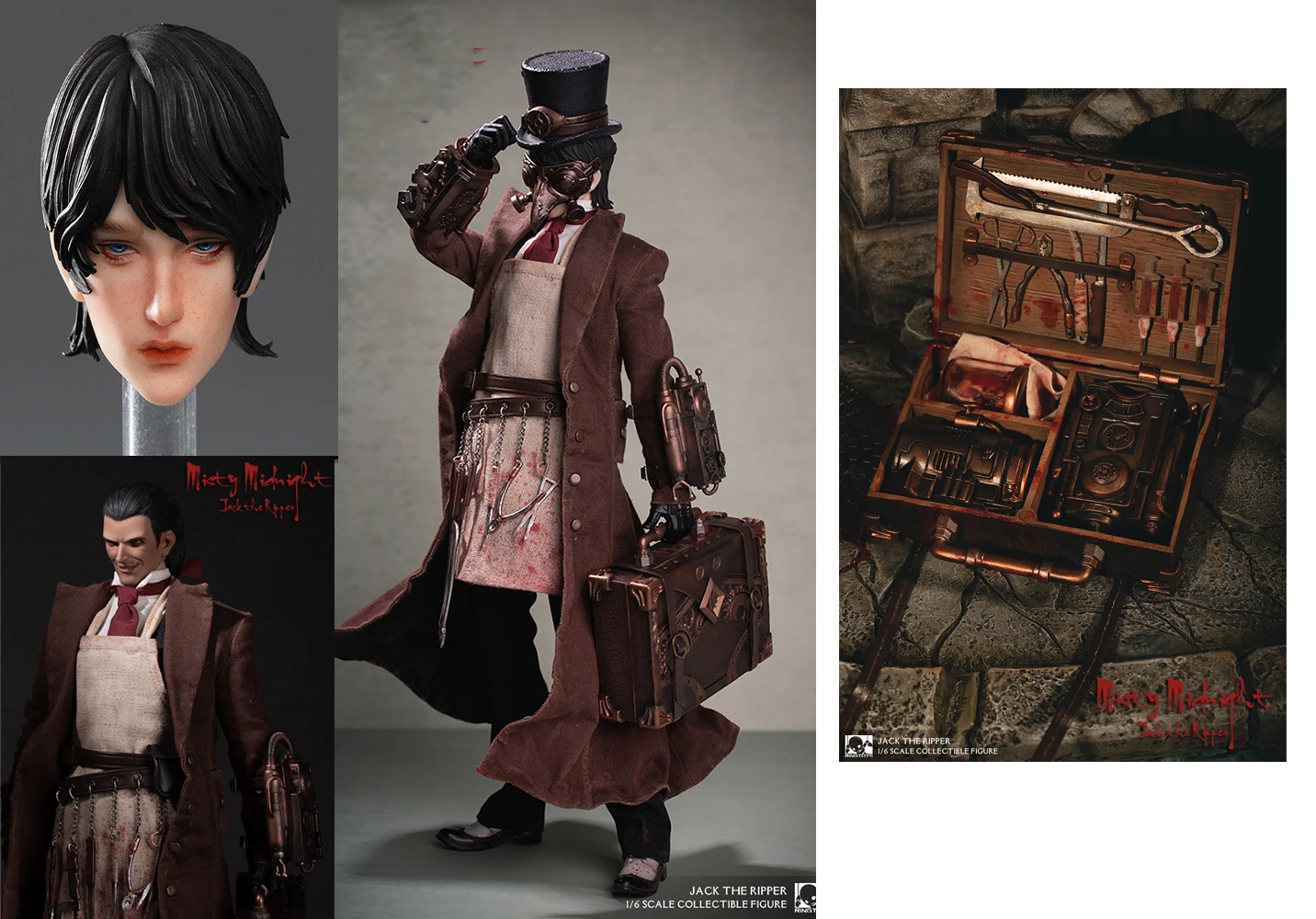 Collectible YZBR-00002 1/6 Jack the Ripper Full Set Action Figure Model with Double Heads Normal/luxury Version for Fans Gifts