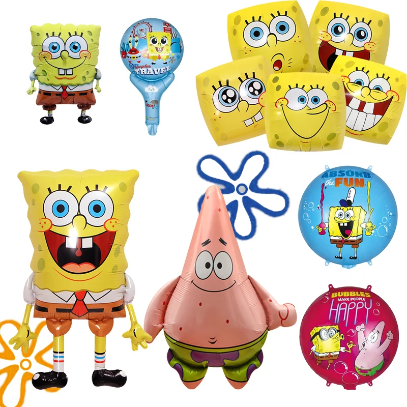 

Cartoon Sponge-Bob Party Supplies Latex Balloons Happy Birthday Cartoon kidsroom Decoration Boys Faovr Kids Party ideas Decor