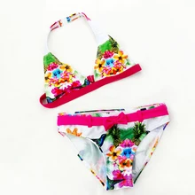 Купальный костюм для девочек, детский купальный костюм из двух предметов, От 8 до 16 лет бикини для маленькой девочки, комплект, детский летний отдых пляж, одежда детский купальный костюм