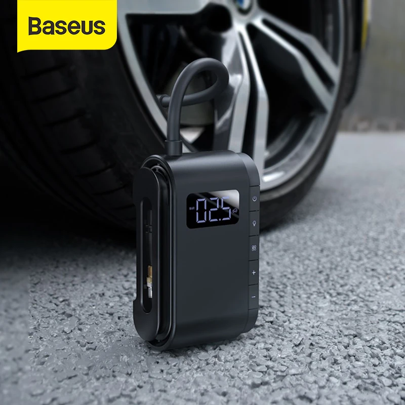 Baseus Car Air Compressor 4000mAh Battery Tire Inflator Protable Electric Car Air Pump Digital Auto Tyre Pump for Motorcycle