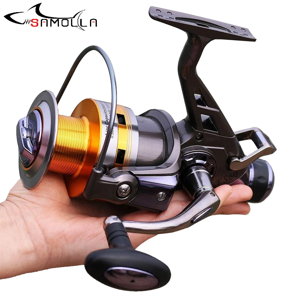 

2020 Fishing Reel Strong All Metal Double Brake Max Drag 30kg Spinning Reel Molinete Carp 9+1BB 5.2:1 Fishing Tools Fishing Gear