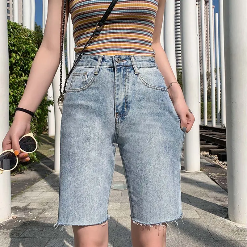 Flectit Women Denim Bermuda Shorts High 