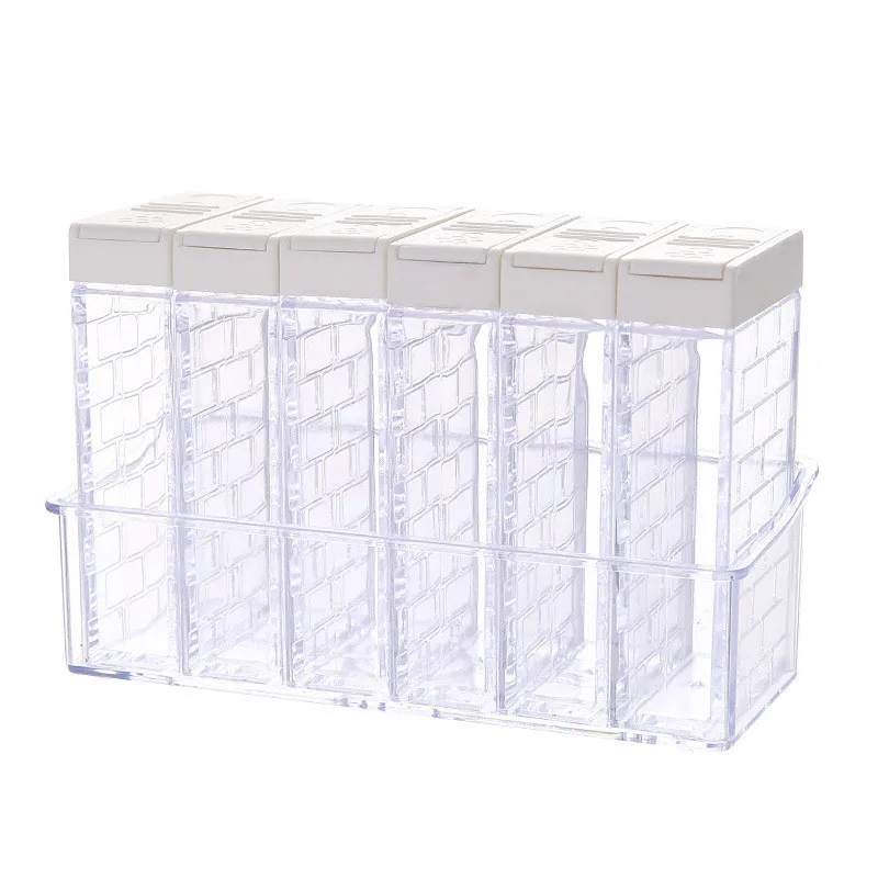 Kitchen Tool Seasoning Bottles Jars Boxes Plastic Spice Lid Can Sugar Layers Storage Organizer Box Home Storage Accessories D30