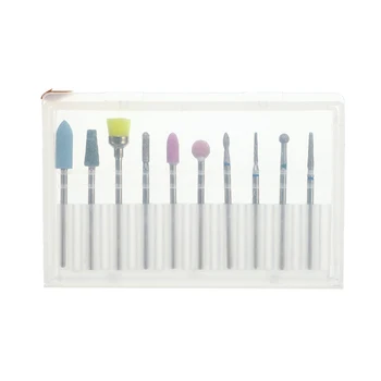 

10pcs/Box Nail Art Grinding Electric Manicure Drill Bits Machine Diamond Bullet Bit Gel Polish Cuticle Removal Brush Kit Mill