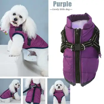 

Cold Weather Rainproof Fabric Snowproof Zipper Winter Clothes Dog Warm Vest For Pet Soft Outdoor Camping Waterproof Jacket Coat