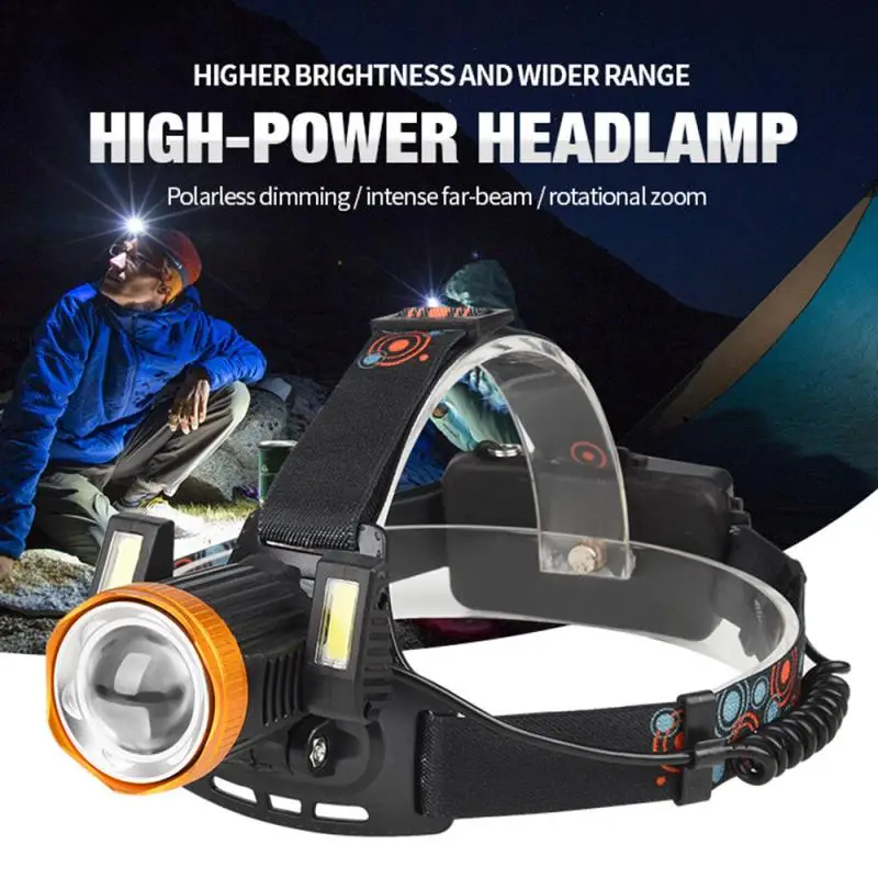 

Outdoor Camping Multifunctional Headlamp800lumens Led Headlamp USB Safe Direct Charging With Two18650 Lithium Batteries