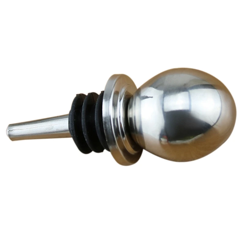 A stainless steel 1pc sealed silicone wine stopper wooden ball stainless steel ball wine stopper Cork Seasoning Bottle Stopper Kitchen Bar Tools - Цвет: A stainless steel