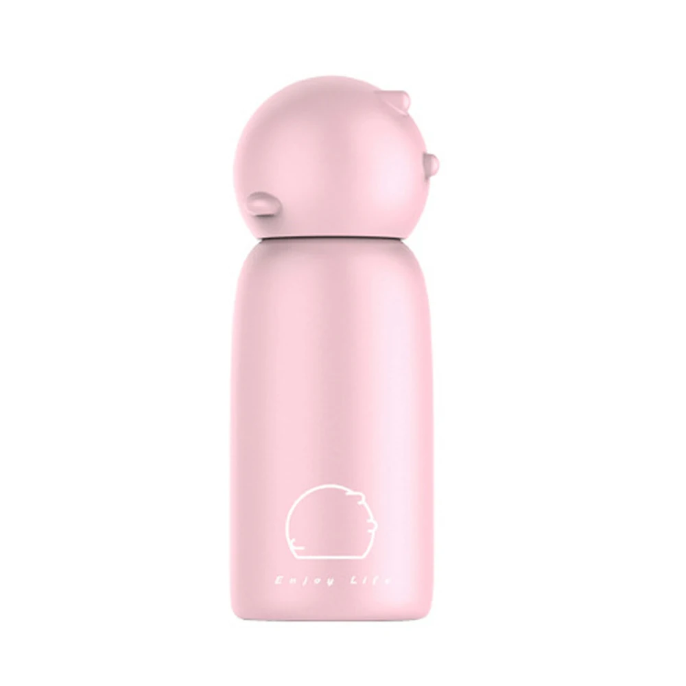 300ML Creative Stainless Steel Long Time Heat Preservation Cute Pig Women Water Bottle Vacuum Flask Outdoor Insulation Bottles
