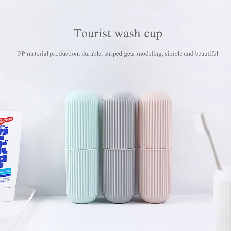 

Portable Washing Cup Personality Creative Vertical Stripe Teeth Storage Box Travel Pack Toothbrush Toothpaste Set Cute Fresh