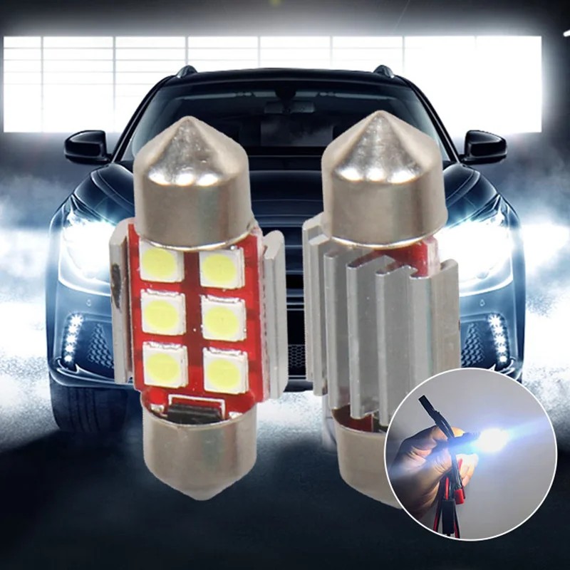 

Various colors red auto interior lamp light 3030 6SMD festoon light car led reading light width lamp bulb license Lights