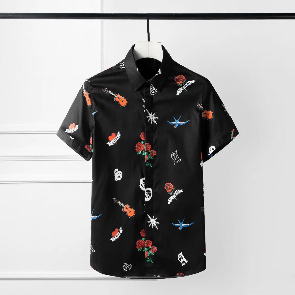 公式新製品 新夏メンズシャツ高級総模様印刷半袖シャツメンズプラスサイズ ファッションシャツスリムフィットカジュアル男性シャツ 4xl 激安ランキング Lavaert Eu