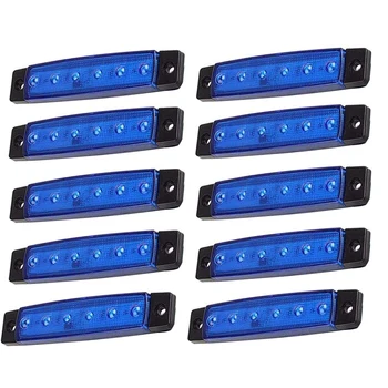 

10PCS Marine Boat Lights 12V Waterproof Boat 6 LED Lights Kayak Lights for Boat Deck & Cockpit Decoration Light Blue