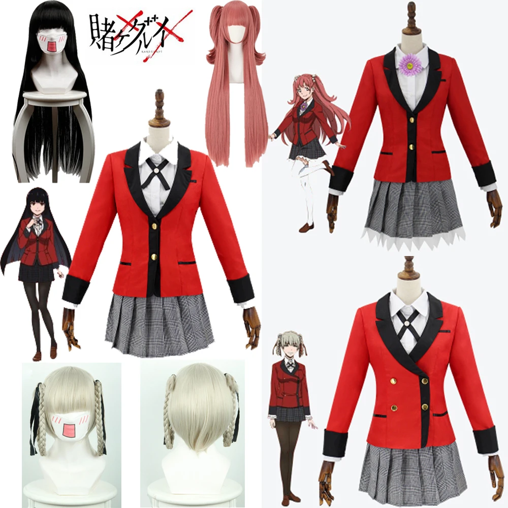 Anime Kakegurui Cosplay Costume Halloween Jabami Yumeko Cosplay Costume Igarashi Sayaka Cosplay School Uniform And Wig Wig Cap Anime Costumes Aliexpress