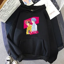 Harajuku Hoodies SK8 The Infinity Langa and Reki Carton Print Long Sleeve Skate Infinity Oversized Sweatshirt Kawaii Streetwear