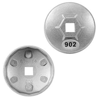 

Both sides protrude inside diameter 67mm 14 Flute Aluminum Cap Oil Filter Wrench Cartridge Car Socket Remover Tool Silver