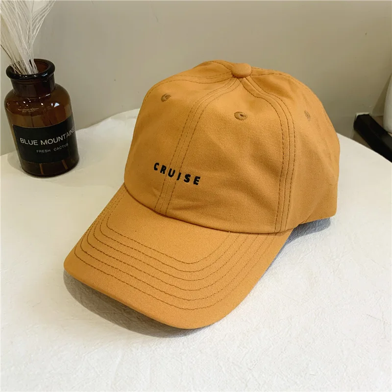 brown baseball cap 2021 Summer Small Letter Baseball Cap Unisex Causal Outdoor Adjustable Hat Kpop Cotton Embroidery Multiple Color Cap Streetwear yellow baseball cap Baseball Caps